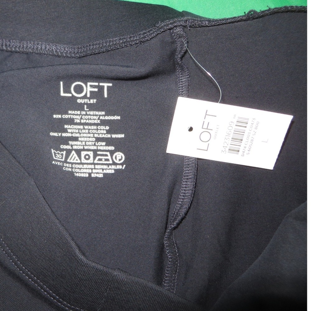 Loft Outlet Womens Navy Blue High Rise Cotton Blend Leggings Large NEW 34231609 - Picture 3 of 12